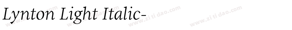 Lynton Light Italic字体转换